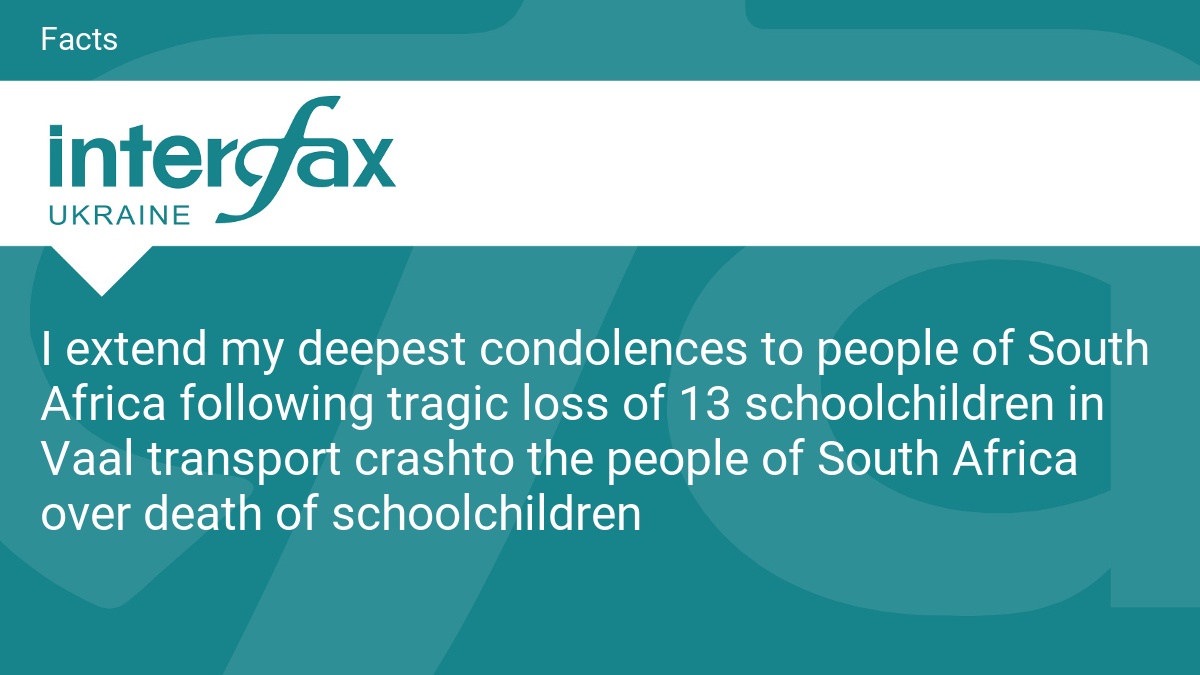 I extend my deepest condolences to people of South Africa following tragic loss of 13 schoolchildren in Vaal transport crashto the people of South Africa over death of schoolchildren