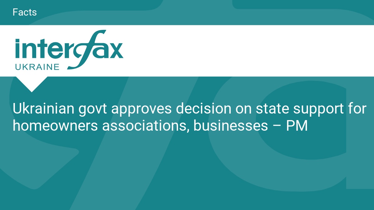 Ukrainian govt approves decision on state support for homeowners associations, businesses – PM