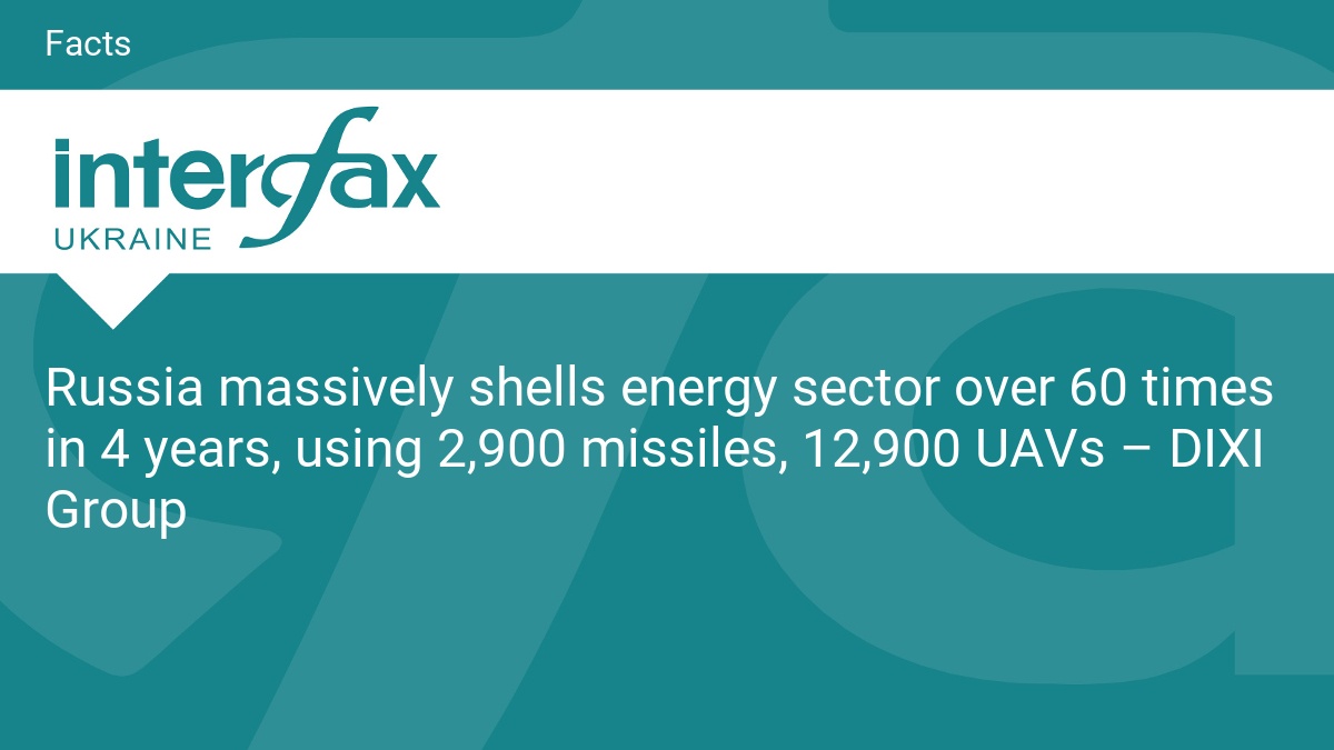 Russia massively shells energy sector over 60 times in 4 years, using 2,900 missiles, 12,900 UAVs – DIXI Group