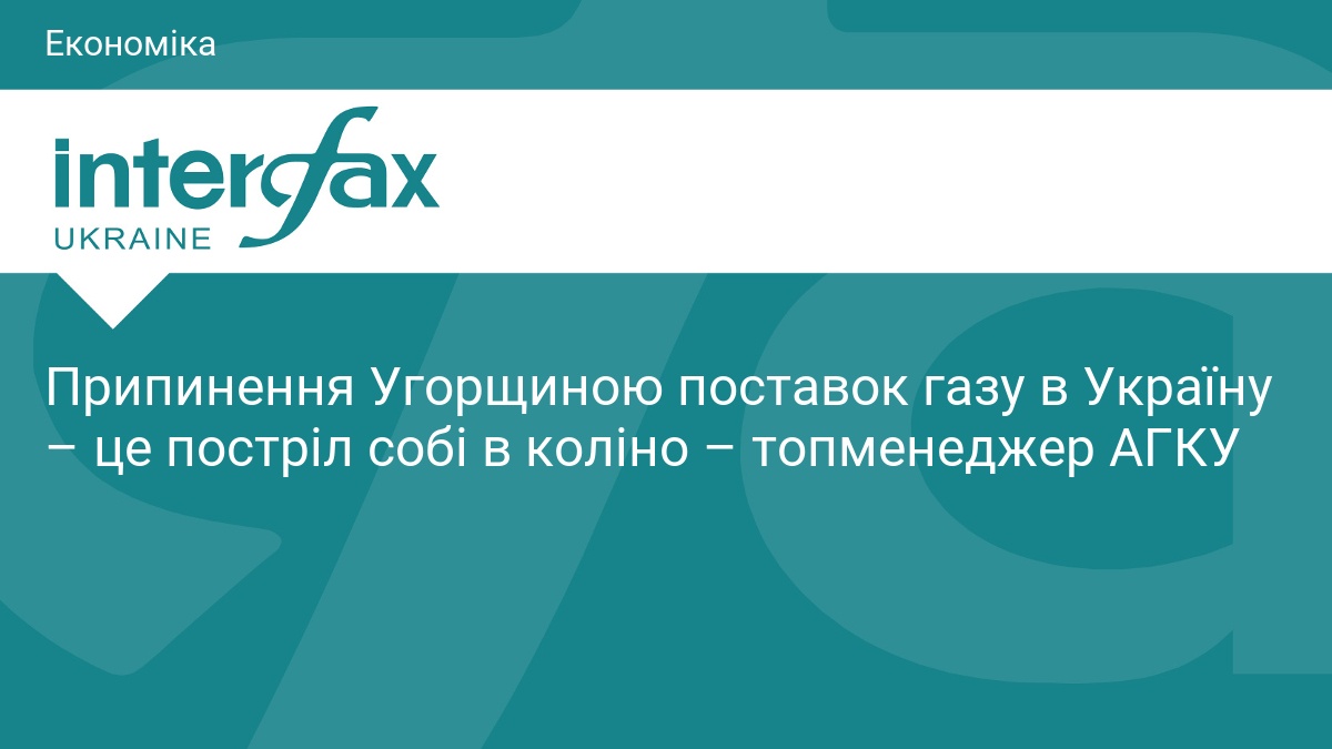 Припинення Угорщиною поставок газу в Україну – це постріл собі в коліно – топменеджер АГКУ