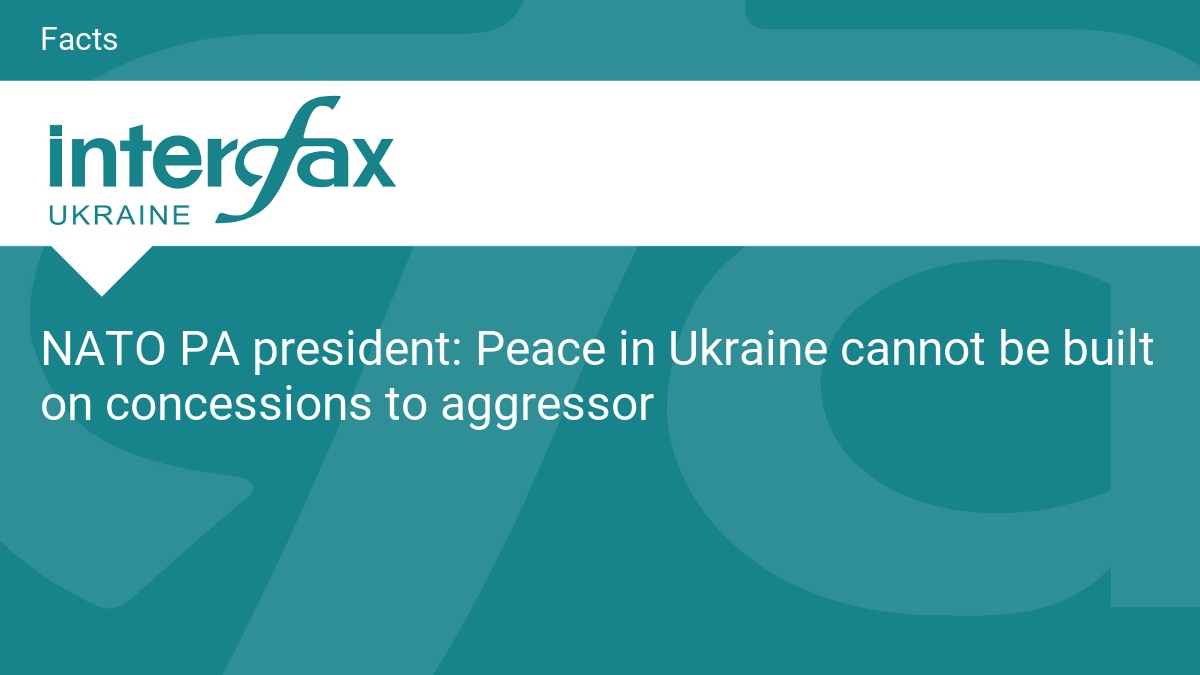 NATO PA president: Peace in Ukraine cannot be built on concessions to aggressor