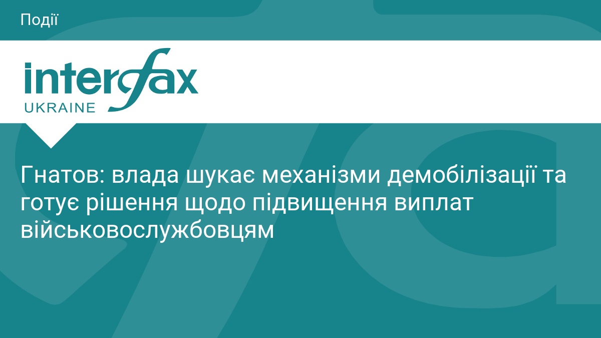 Гнатов: влада шукає механізми демобілізації та гот