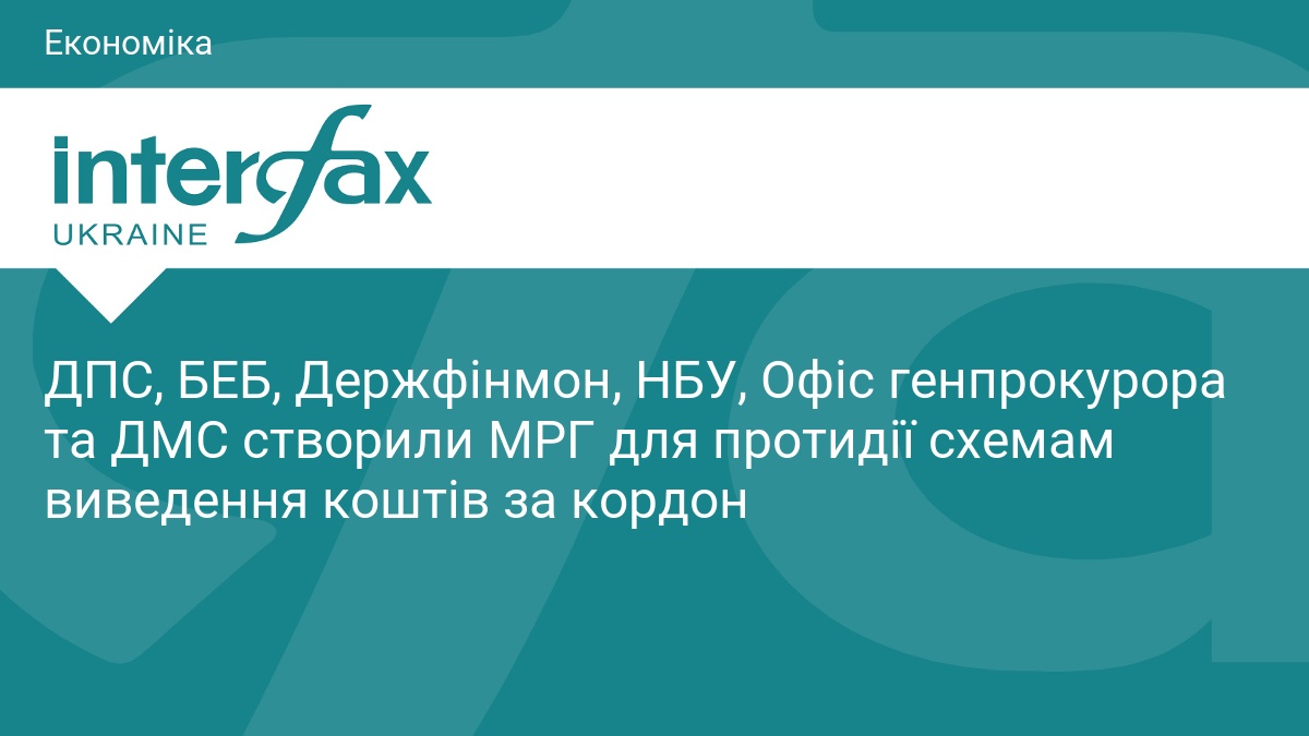 ДПС, БЕБ, Держфінмон, НБУ, Офіс генпрокурора та ДМС створили МРГ для протидії схемам виведення коштів за кордон