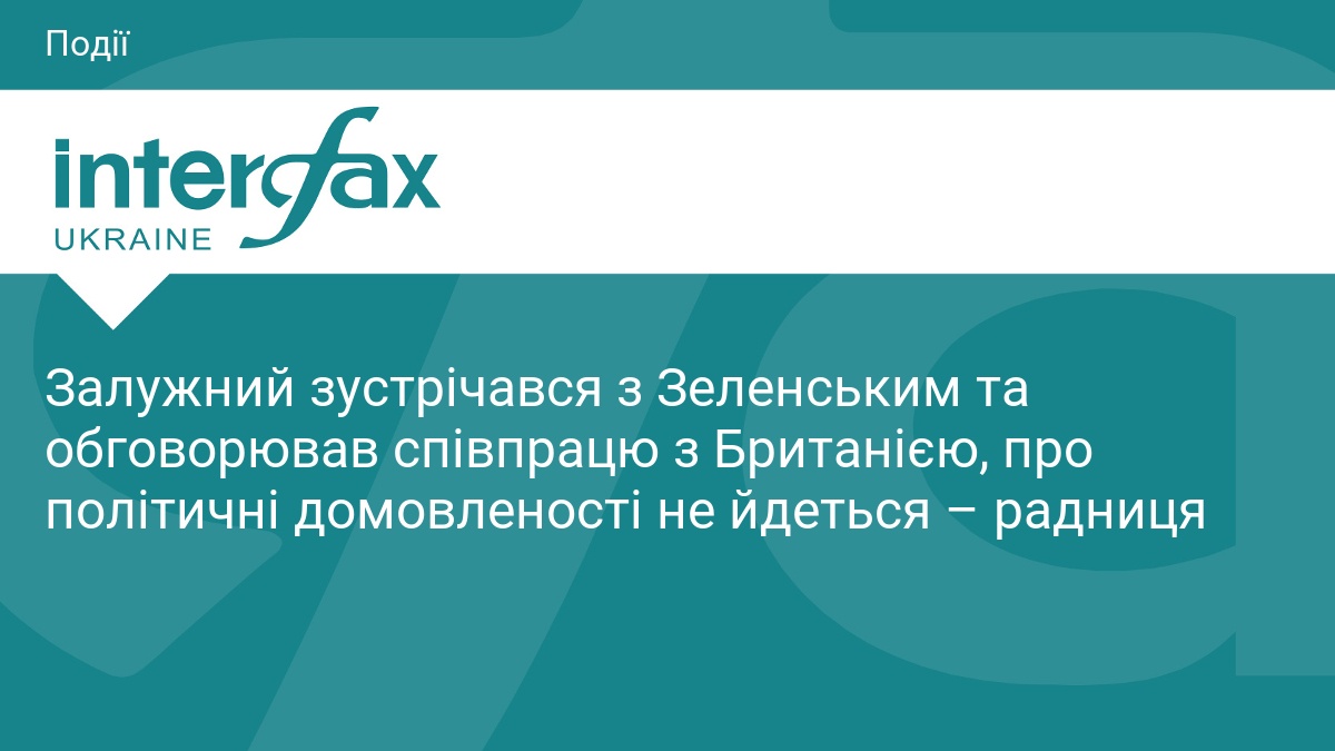 Залужний зустрічався з Зеленським та обговорював співпрацю з Британією, про політичні домовленості не йдеться – радниця