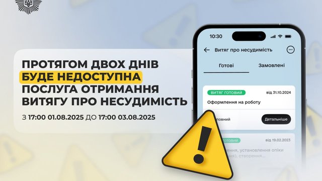 Услуга по получению выписки о несудимости будет недоступна двое суток - МВД