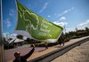 На Оболонском острове в Киеве подняли первый в Украине Green Flag