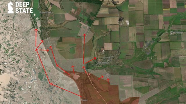 DeepState: У Запорізькій області ворог продовжує наступати на Приморське та намагається обійти Степногірськ із заходу