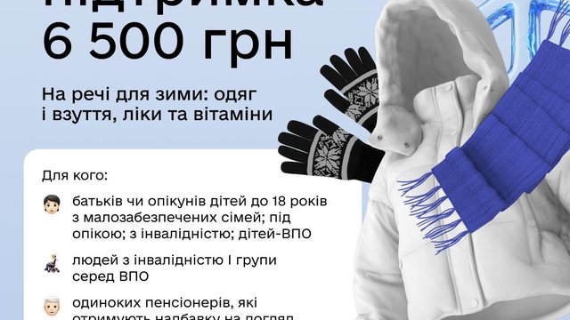 Стартує прийом заявок на виплату 6,5 тис. грн в рамках "Зимової підтримки" для окремих категорій - Свириденко