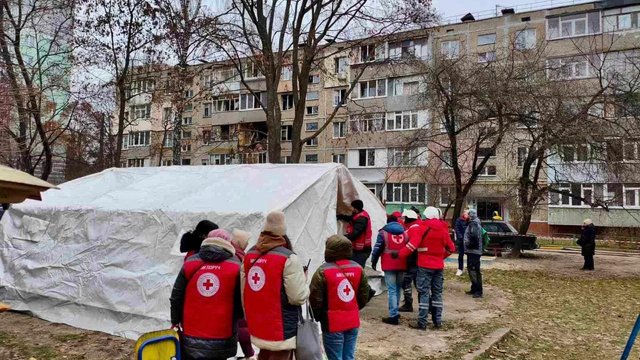 УКК развернул пункт помощи для пострадавших от атаки БпЛА в Чернигове