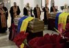 Coffins of OUN head Melnyk and his wife lie in state at UGCC Patriarchal Cathedral in Kyiv