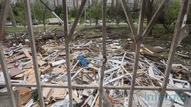 Наслідки нічного обстрілу. Просп. Европейського союзу 64, Київ, 02.06.2026