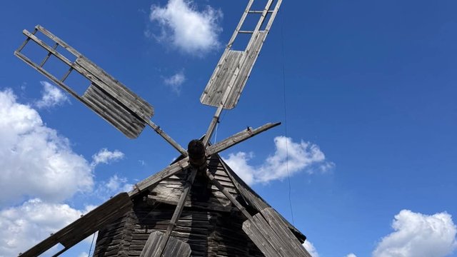Russian shelling damages historical windmill at Museum of Folk Architecture and Life in Kyiv