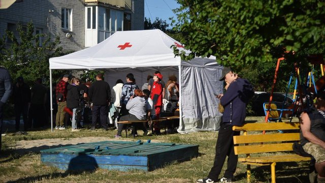 URCS opens aid station for victims of Russian airstrike in Smila