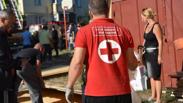 URCS opens aid station for victims of Russian airstrike in Smila
