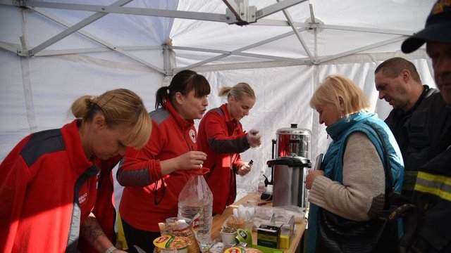 URCS opens aid station for victims of Russian airstrike in Smila
