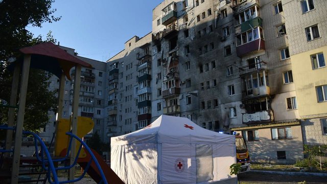URCS opens aid station for victims of Russian airstrike in Smila