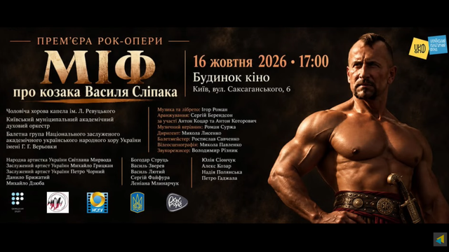 Прем'єра рок-опери про Василя Сліпака відбудеться у жовтні в Києві