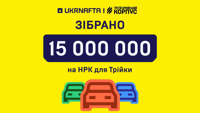 Клієнти UKRNAFTA допомогли зібрати 15 млн грн на НРК для Трійки