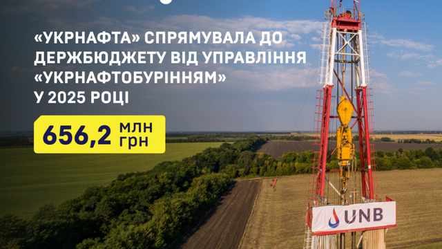 «Укрнафта» спрямувала 656,2 млн грн до держбюджету за результатами роботи «Укрнафтобуріння»
